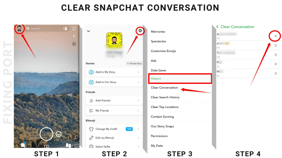 Clear Snapchat Conversation