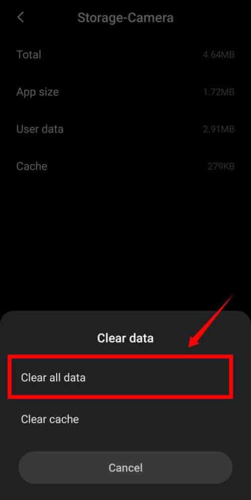Clear Camera App Data