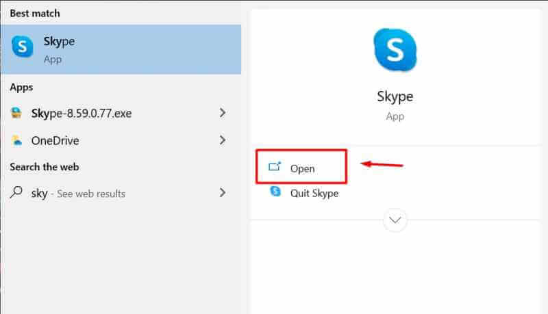 Open Skype