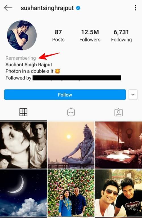 Sushant’s Instagram Profile Remembering