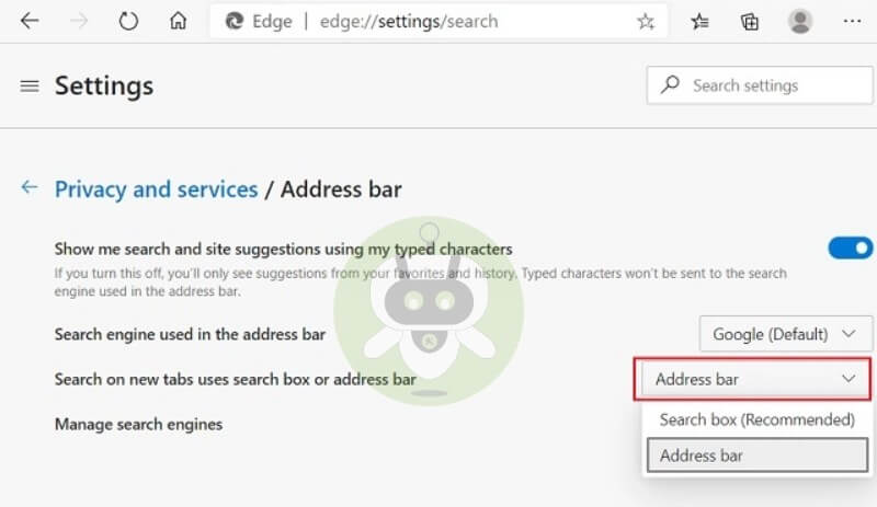 Microsoft Edge - Default Search Engine