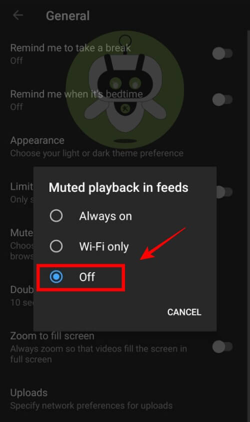 YouTube - Turn Off Muted Playback In Feeds
