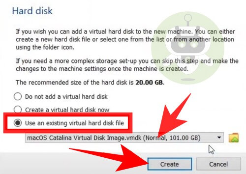Use An Existing Virtual Hard Disk File