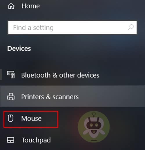 Click On Mouse Option - Mouse Acceleration