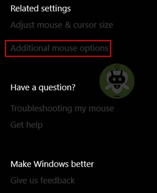 Click On Mouse Options - Mouse Acceleration
