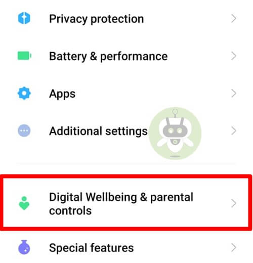 Tap On Digital Wellbeing - WhatsApp Call Android