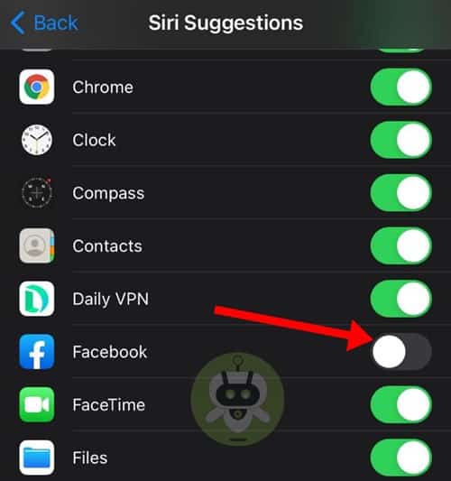 Toggle Of The Option - Siri Suggestions