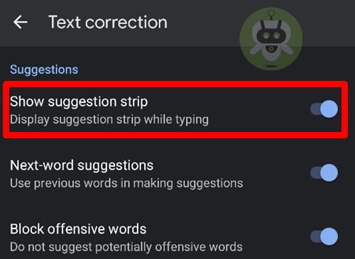 Toggle On Show Suggestion Strip - Clipboard History