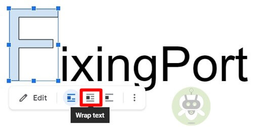 Click On Wrap Text Icon