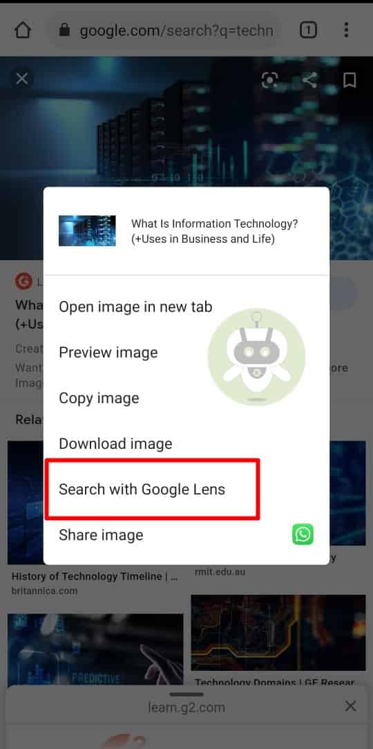 Tap On Search With Google Lens