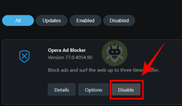 Disable The Opera Ad Blocker