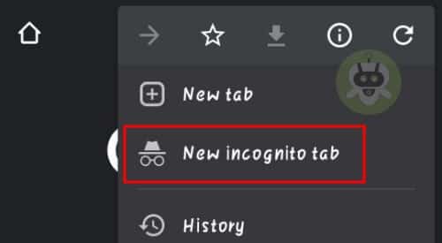 Tap On New Incognito Tap - Chrome Android