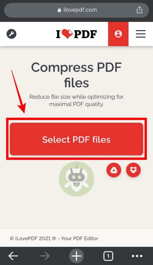 Tap On Select PDF Files