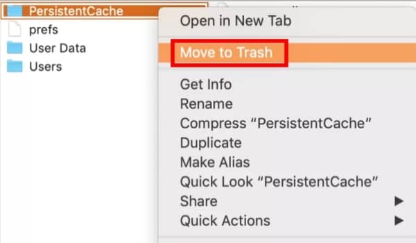 Click On Move To Trash Option