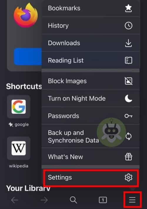 Open Firefox And Tap On Settings