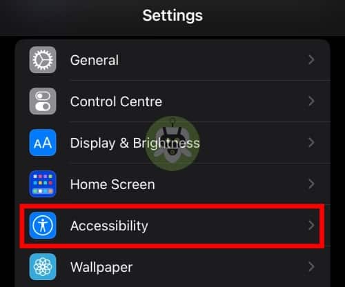 Tap On Accessibility Option