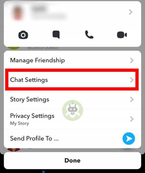 Tap On Chat Settings
