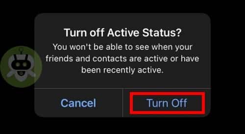 Tap On The Turn Off Option