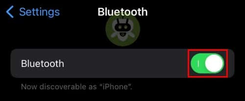 Toggle Off Bluetooth Option