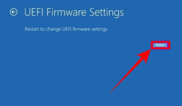 Choose UEFI Firmware Settings And Restart