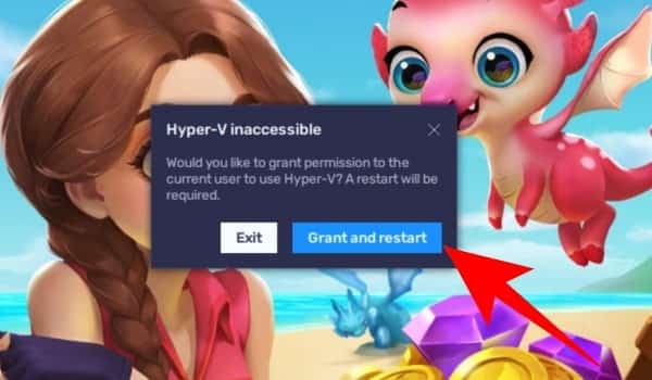 Click On Grant And Restart