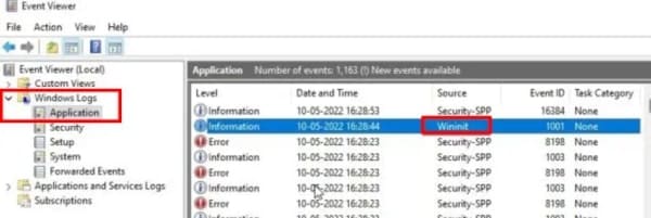 Search In The Event Viewer