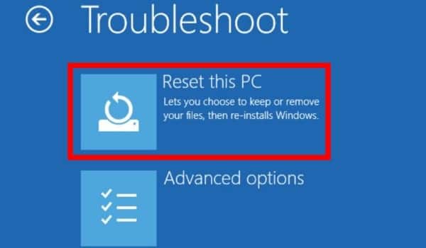Click On Reset This PC Option