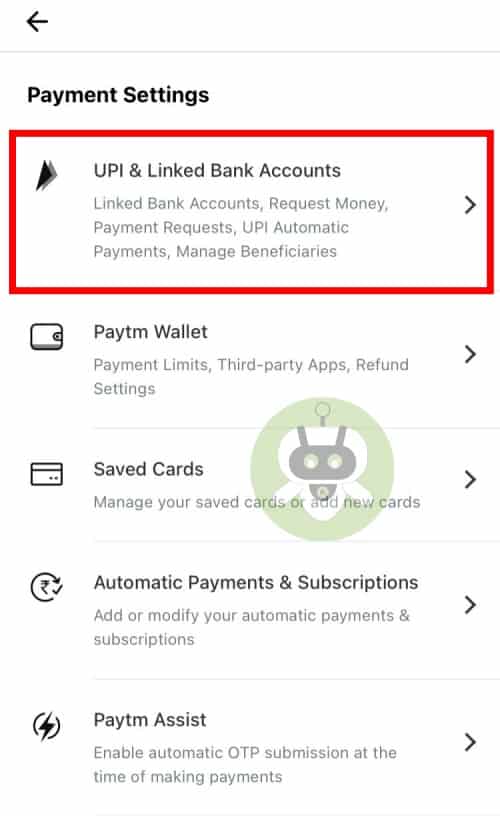 Click On UPI And Linked Bank Accounts