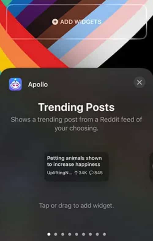 Apollo For Reddit - Lock Screen Widgets