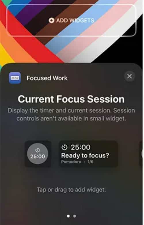 Focused Work - Lock Screen Widgets