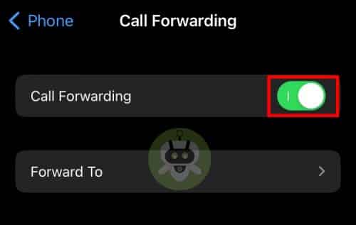 Toggle Off Call Forwarding