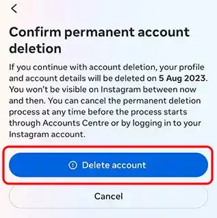 Delete Account - Final Step