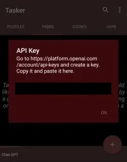 Paste OpenAI API Key
