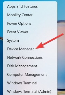 Select Device Manager From Quick Links Menu