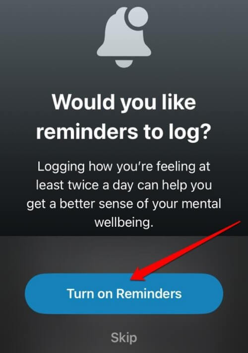 Turn On Reminder On iPhone To Log State Of Mind