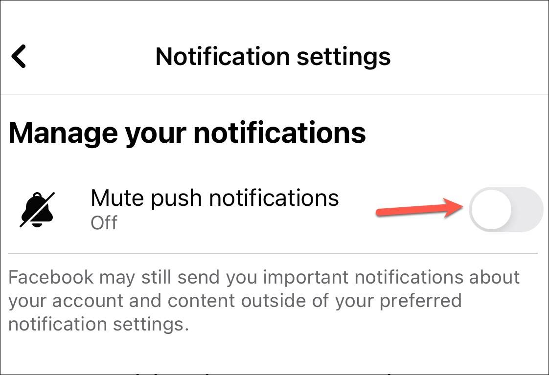 Disable Mute notifications - Facebook