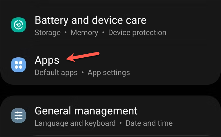 Go to Apps - Android settings