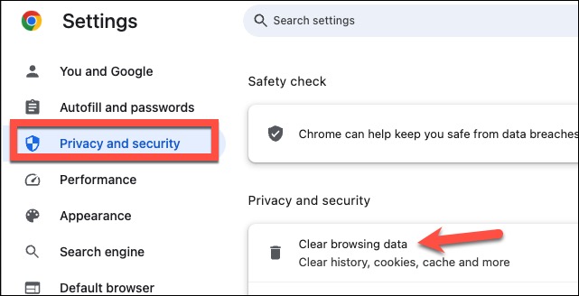 Go to Clear Browsing data - Chrome