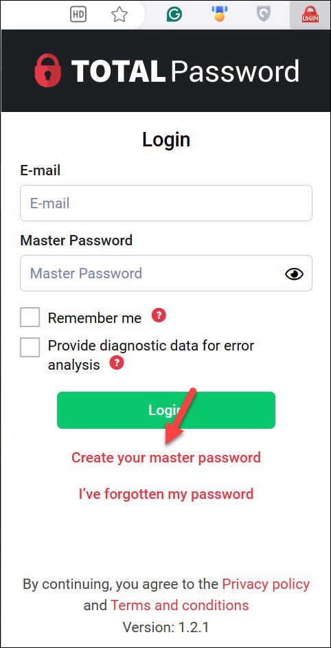 Total Password browser extension
